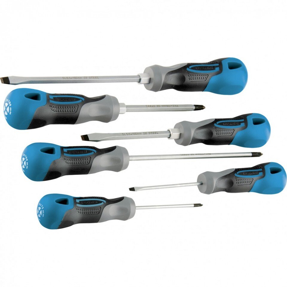 Set surubelnite 6 buc., maner din trei componente Gross