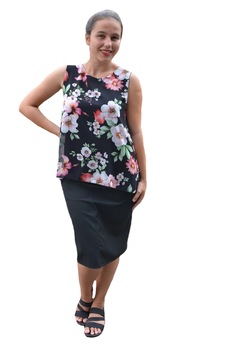 Bluza de vara tip maieu,Florice din voal ,imprimeu floral,motive rose ,D&J Exclussive, Negru Bluza de vara tip maieu,Florice din voal ,imprimeu floral,motive rose ,D&J Exclussive, Negru