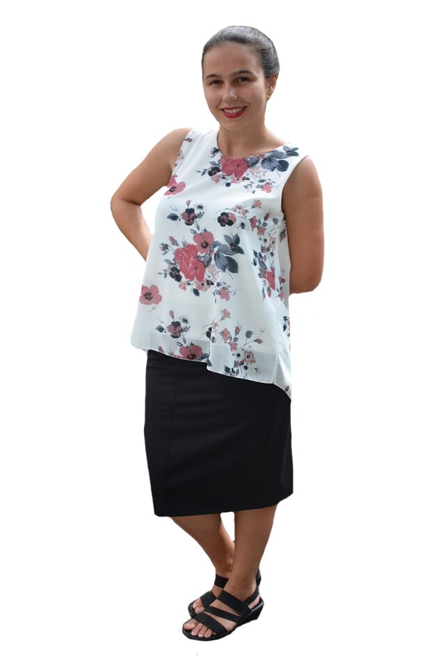 Bluza de vara tip maieu,Florice din voal ,imprimeu floral,motive rose ,D&J Exclussive, Alb