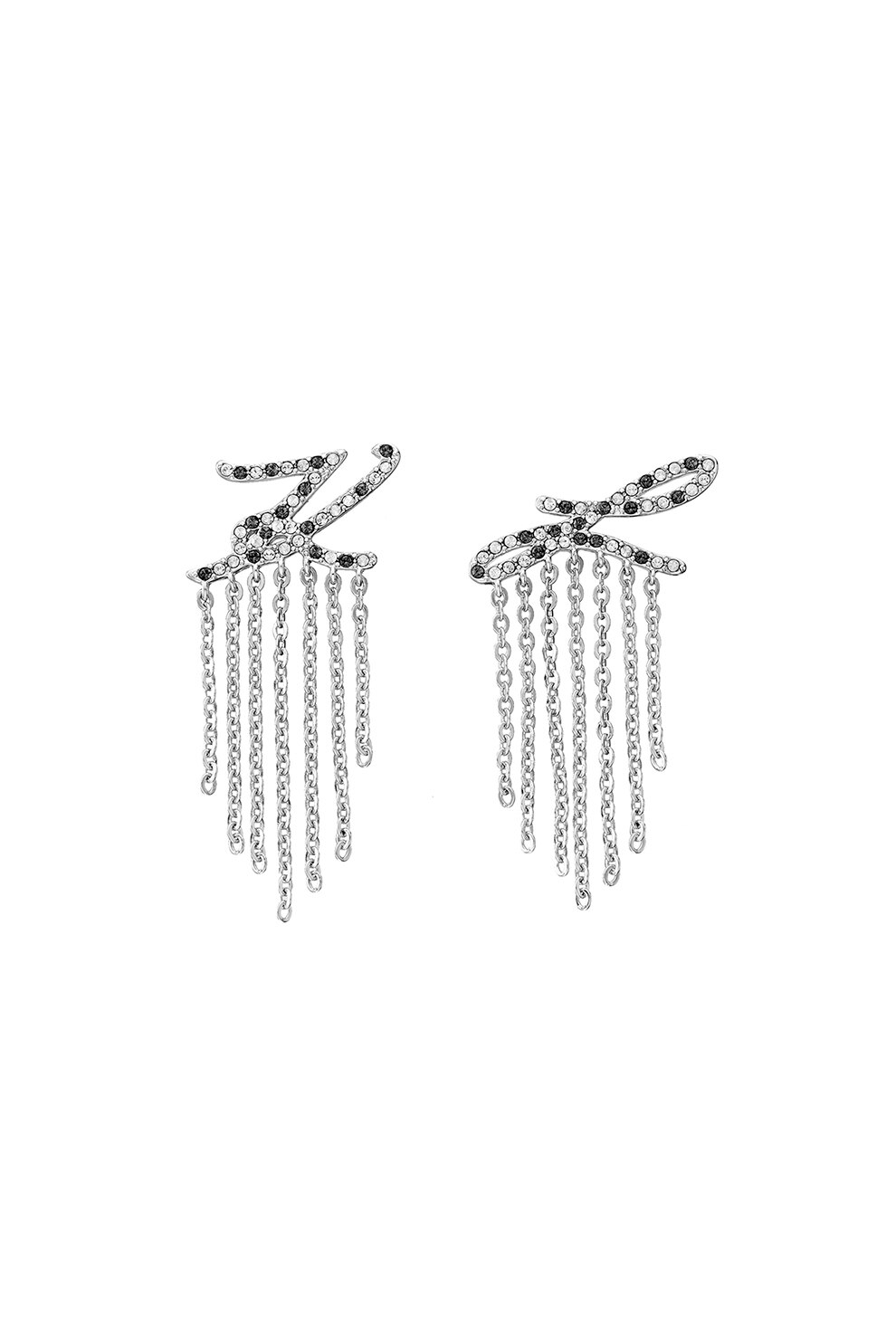 Karl Lagerfeld, Cercei drop placati cu rodiu, Argintiu