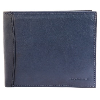 Portofel barbati, piele naturala, albastru, 12 x 10 cm, Excellanc, 125-003 Portofel barbati, piele naturala, albastru, 12 x 10 cm, Excellanc, 125-003