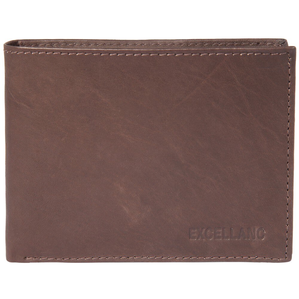 Portofel barbati, piele naturala, maro, 11 x 9 cm, Excellanc, 232-002