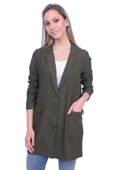 Sacou dama lung, Kaki, Selected, Marimea S-M 36-38 EU Sacou dama lung, Kaki, Selected, Marimea S-M 36-38 EU