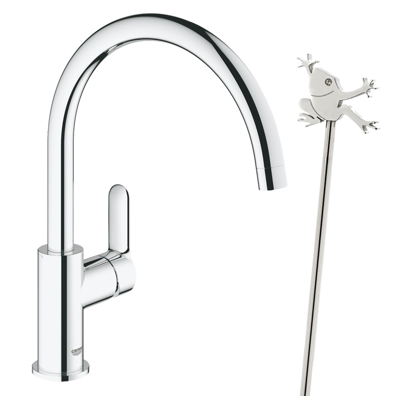 Baterie bucatarie pipa C, Grohe Bauedge+bagheta magnetizat apa Energetix