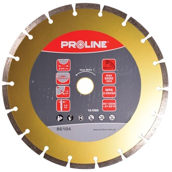 Disc diamantat segmentat super dur Proline, 180 mm Disc diamantat segmentat super dur Proline, 180 mm