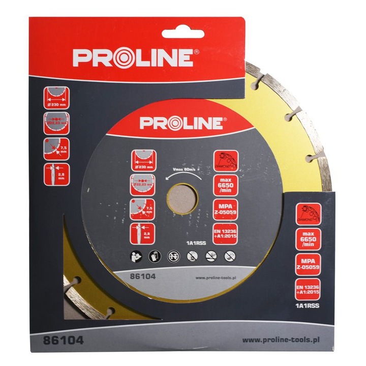 Proline szuper kemény szegmentált gyémánt korong körfűrészhez, 115 mm
