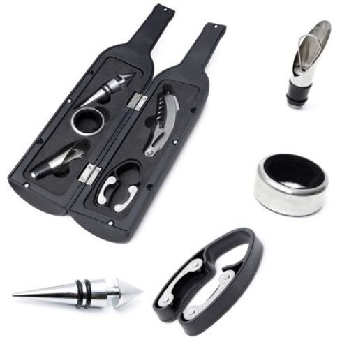 Set Desfacator de Vin , 5 accesorii din metal ,Si set cutite 3 piese grunberg