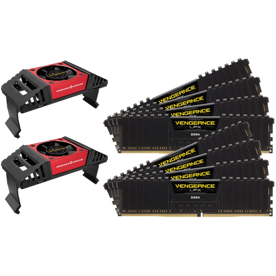 Memorie Corsair 128GB (8x16GB), DDR4, CL16, 2666 MHz, Vengeance LPX, include cooler Corsair Vengeance Airflow