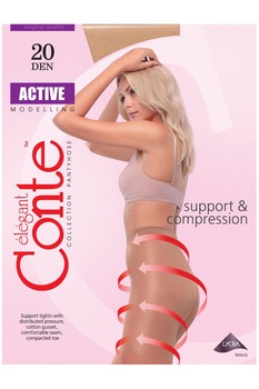 Ciorap Active 20 Den, modelator, Conte Elegant, Negru Ciorap Active 20 Den, modelator, Conte Elegant, Negru