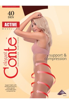 Ciorap Active 40 Den, modelator, Conte Elegant, Negru Ciorap Active 40 Den, modelator, Conte Elegant, Negru
