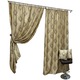 Set draperii semiopace, 200X245cmX2buc culoare bej safari, colectia "Barocco - Drops by Liz Line", cu rejansa - DP802