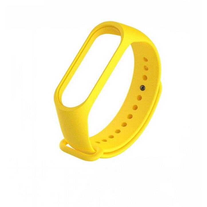Bratara de schimb din silicon, Xiaomi, Mi Band 3 / Mi Band 4, Culoare Galben