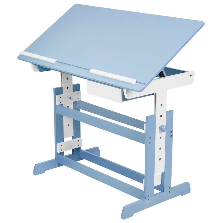 tectake Állítható magasságú gyermek íróasztal - kék