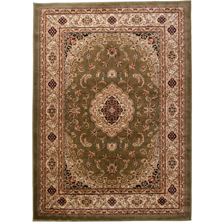 Covor Yesemek Short Pile Traditional Ornament Chemex 6956D verde 300x400