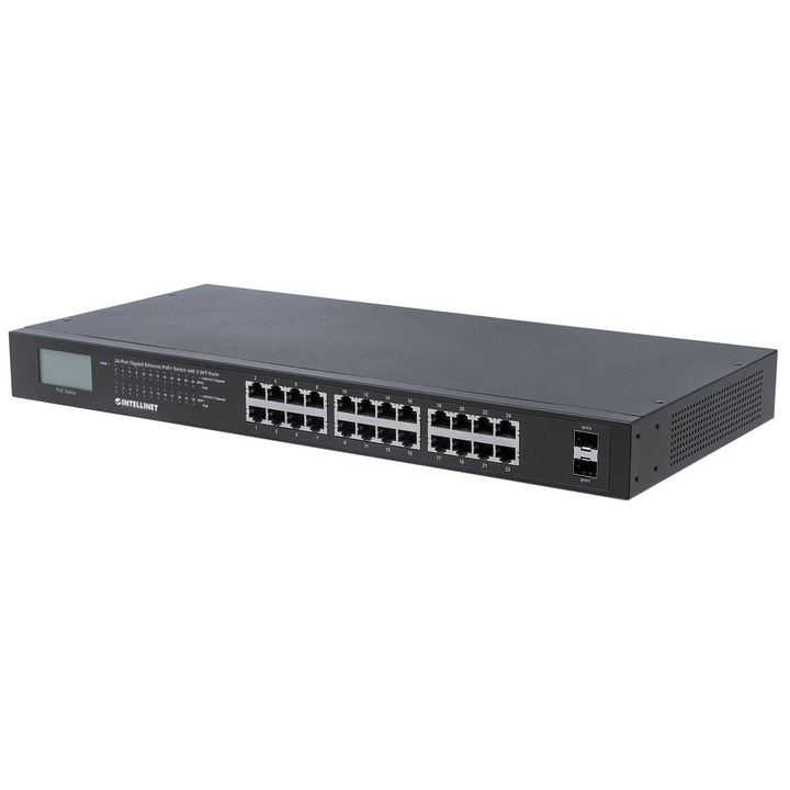 Суич Intellinet, 24 PoE, 2SFP, 561242