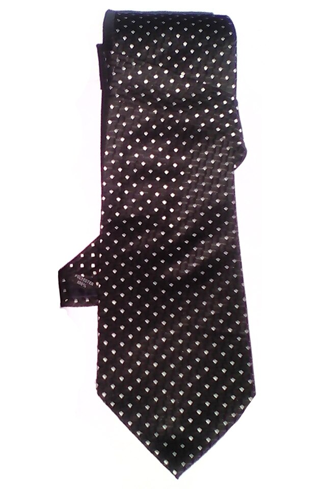 Cravata Veronelli Italy barbati, negru/alb, 146 cm lungime