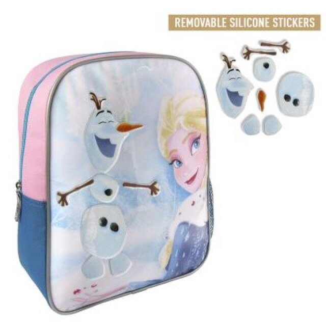 Ghiozdan Frozen cu stickere detasabile din silicon pentru fetite, 34 cm