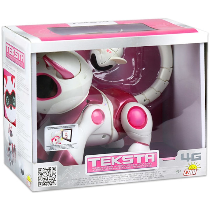 Teksta robot cica Kitty, rózsaszín