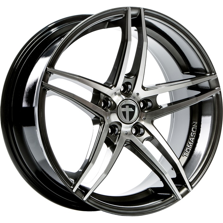 Set 4 jante aliaj TOMASON TN12, 8.5x19 inch, 5x112, ET45, Argintiu/Negru