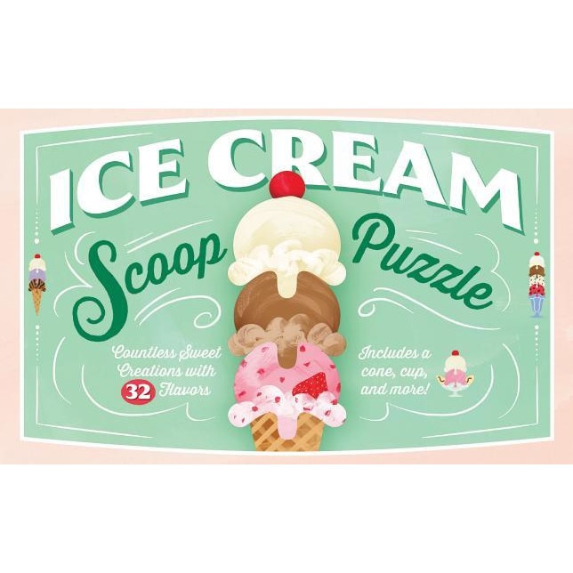 Ice Cream Scoop Puzzle: Countless Sweet Creations with 32 Flavors, Sarah Ferone (Illustrator)