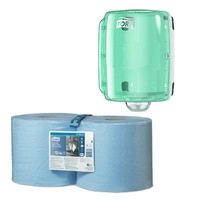 pachet 2 rolehartie de sterslaveta industriala ultra-rezistenta tork premium 130081 3 straturi 119 m culoare albastru si dozator pentru lavete tork centrefeed maxi 653000 culoarea albturcoaz imagen 10_0_
0
