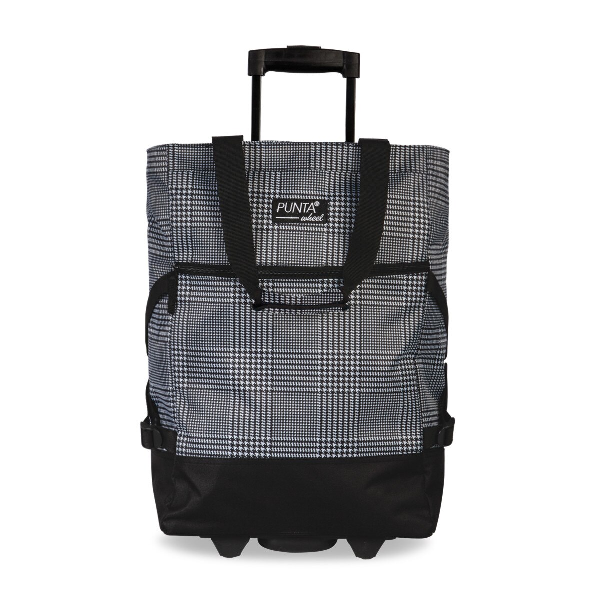 Geanta cumparaturi cu role, PUNTA, F10008, Gri/Carouri