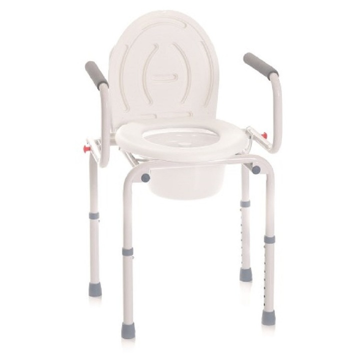 Scaun cu Wc de camera, manere rabatabile, otel RP783, 48 x 56 cm