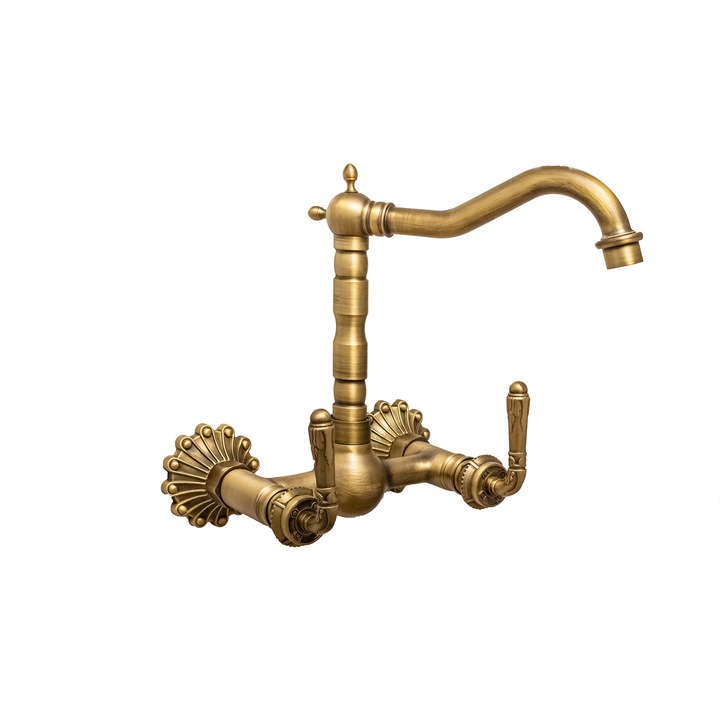 Baterie bucatarie lebada prindere perete model cu broderie bronz antichizat TRENDYS