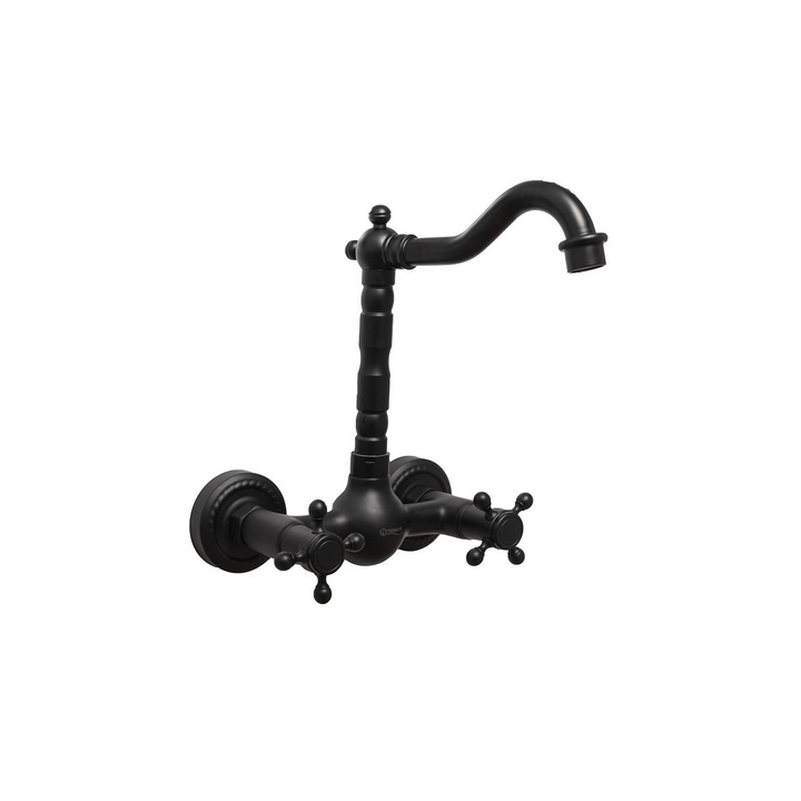 Смесител за кухня Swan антикварен черен стенен монтаж TRENDY S