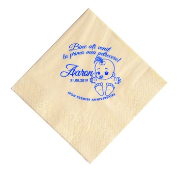 Servetele personalizate pentru botez, culoare crem Servetele personalizate pentru botez, culoare crem