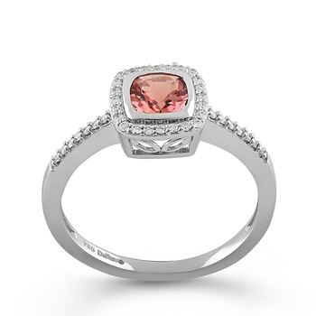 Inel Deruvo Aur 18k Diamante, Turmalina Roz, 52 RCRF00301-PTUDW Inel Deruvo Aur 18k Diamante, Turmalina Roz, 52 RCRF00301-PTUDW