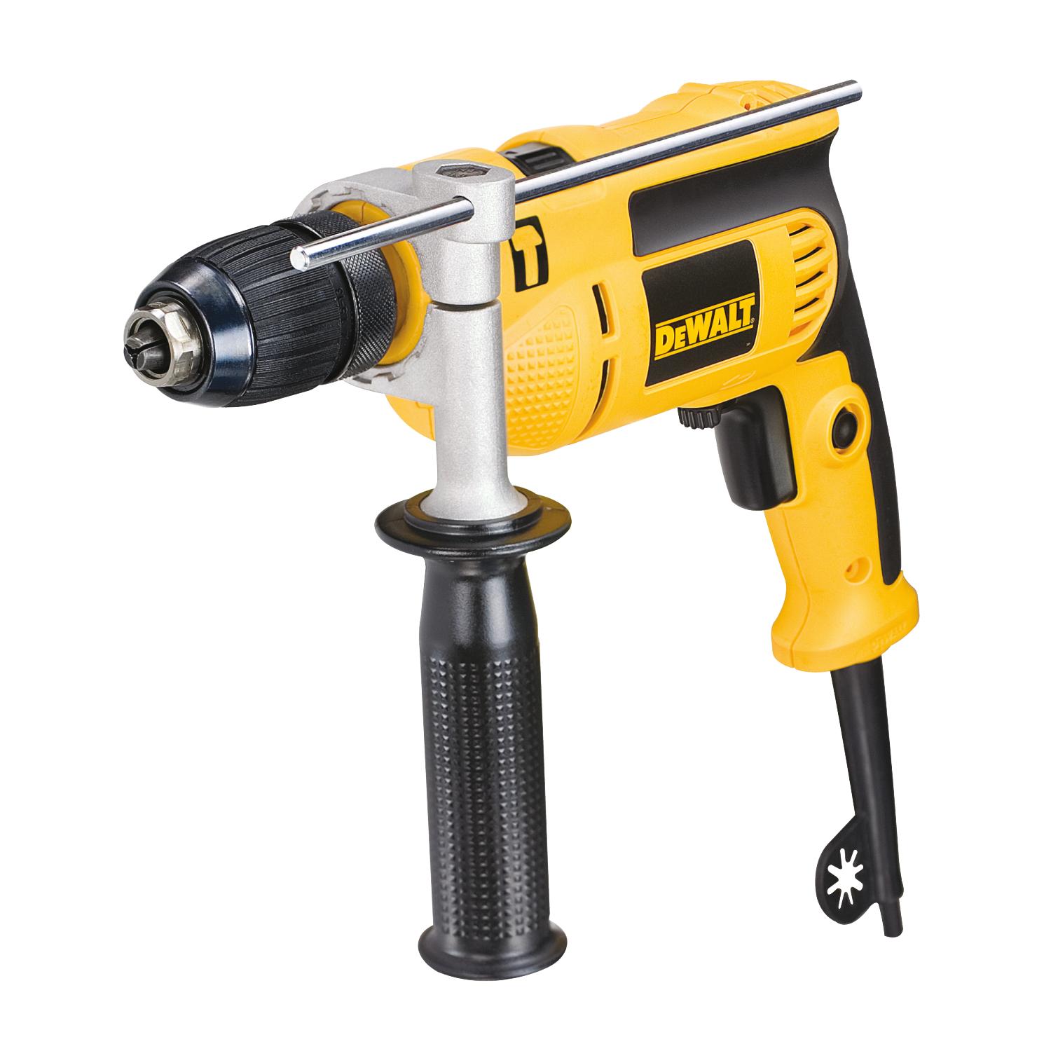 Masina de gaurit cu percutie DeWalt DWD024S, 650 W, 2800 RPM, 47.600 BPM, 8.6 Nm + mandrina rapida + maner lateral + limitator adancime