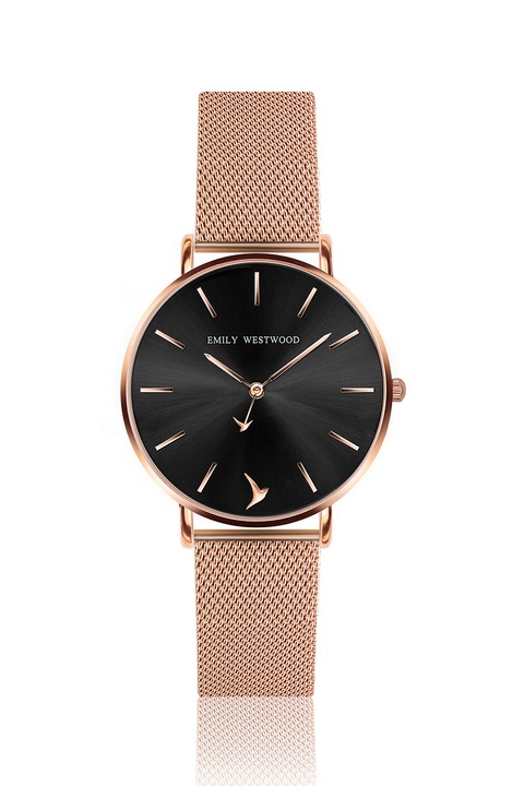 Emily Westwood, Rozsdamentes acél karóra hálós szíjjal, Vörös aranyszín/Fekete