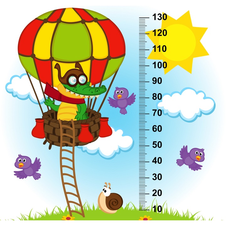 Metru copii balon cu crocodil autocolant perete 141 x 134 cm