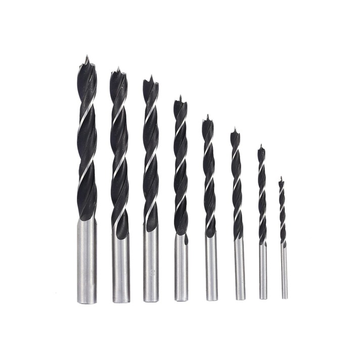 Set burghie pentru lemn, 8 piese, 3-10mm, Geko G38101