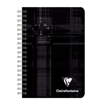 Caiet cu spira Clairefontaine, A6, 90 file, dictando, Negru Caiet cu spira Clairefontaine, A6, 90 file, dictando, Negru