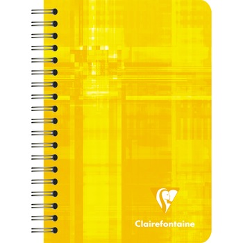Caiet cu spira Clairefontaine, A6, 90 file, dictando, Galben Caiet cu spira Clairefontaine, A6, 90 file, dictando, Galben