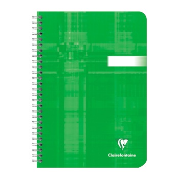 Caiet cu spira Clairefontaine, A5, 50 file, liniatura franceza, Verde Caiet cu spira Clairefontaine, A5, 50 file, liniatura franceza, Verde