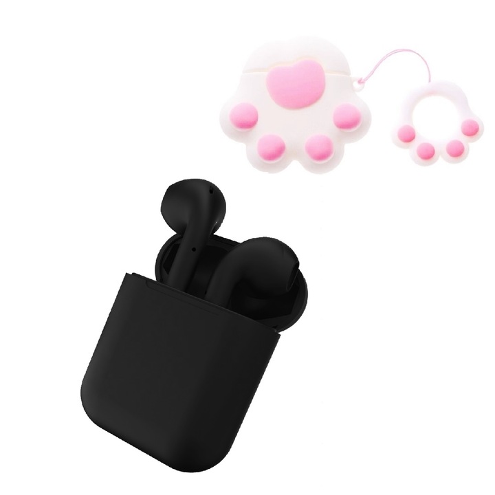 The Phone Closet Vezeték Nélküli Sport Fülhallgató, Bluetooth 5.0, Nagyfelbontású zenei sztereó audio, Kompatibilis Android és iOS rendszerrel, Telefonhívások, Töltő és dokkoló állvány, Fekete