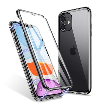 Husa 360 de grade Sticla FATA si SPATE Temperata Securizata, brand The Phone Closet, Full Protection Premium cu inchidere prindere Magnetica, pe magneti, Bumper din Aluminiu, pentru iPhone 11 (6.1 Husa 360 de grade Sticla FATA si SPATE Temperata Securizata, brand The Phone Closet, Full Protection Premium cu inchidere prindere Magnetica, pe magneti, Bumper din Aluminiu, pentru iPhone 11 (6.1