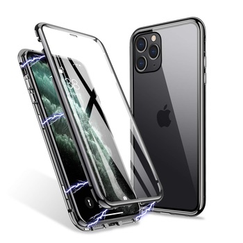 Husa 360 de grade Sticla FATA si SPATE Temperata Securizata, brand The Phone Closet, Full Protection Premium cu inchidere prindere Magnetica, pe magneti, Bumper din Aluminiu, pentru iPhone 11 PRO (5.8 Husa 360 de grade Sticla FATA si SPATE Temperata Securizata, brand The Phone Closet, Full Protection Premium cu inchidere prindere Magnetica, pe magneti, Bumper din Aluminiu, pentru iPhone 11 PRO (5.8