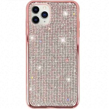 Husa cu cristale si strasuri tip, iPhone 12 Pro Max (6.7 inch), Rose Gold Husa cu cristale si strasuri tip, iPhone 12 Pro Max (6.7 inch), Rose Gold