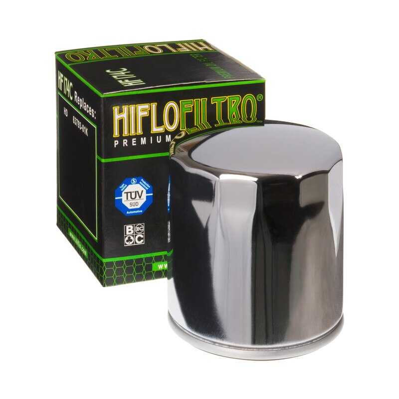 Filtru ulei HIFLO pentru motociclete, HF174C (Cromat)