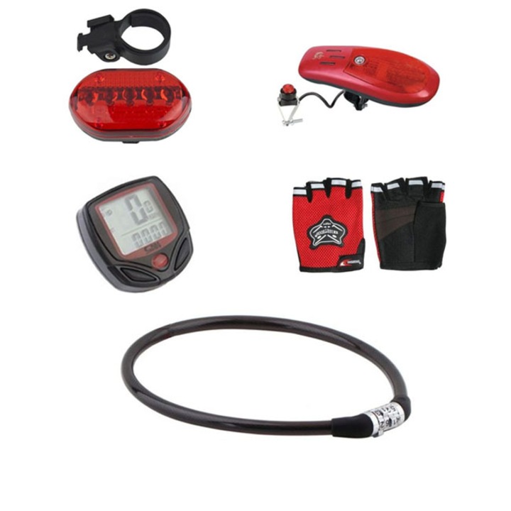 Pachet antifurt bicicleta, cu cifru, 9 mm, 60 cm, negru, vitezometru, alarma, licurici isi manusi incluse, YTGT-50009VALM