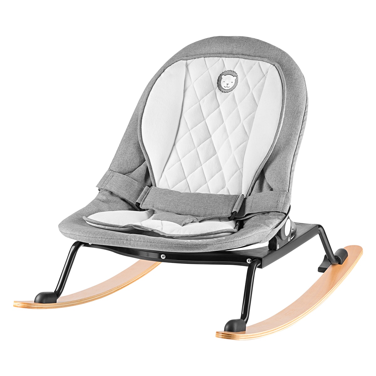 Fotoliu rotativ cu leganare Lionelo Rosa, Stone Grey / Black