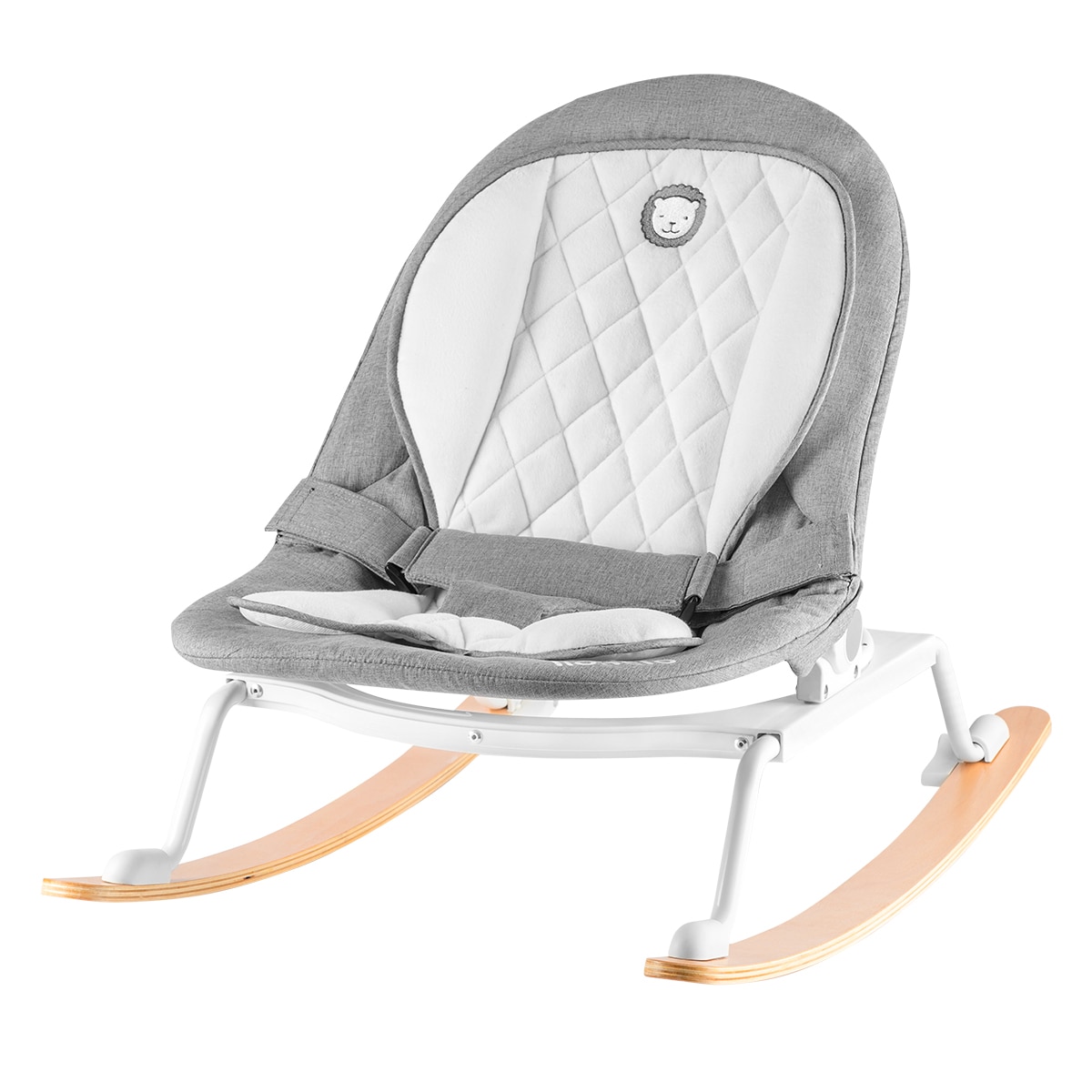 Fotoliu rotativ cu leganare Lionelo Rosa, Stone Grey / White