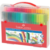 Set 80 buc carioci Faber-Castell Connector, cutie