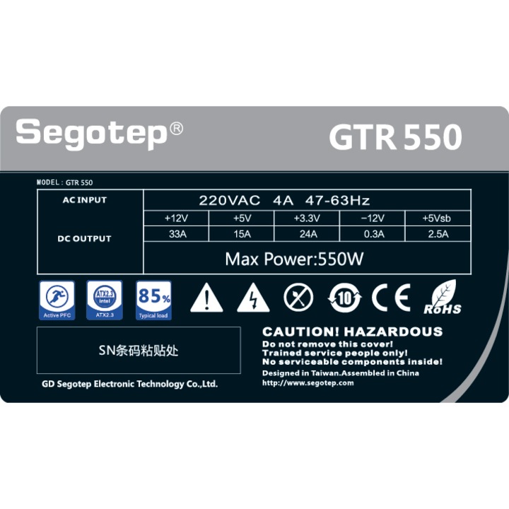 Sursa Segotep GTR-550, 550W, PFC Activ