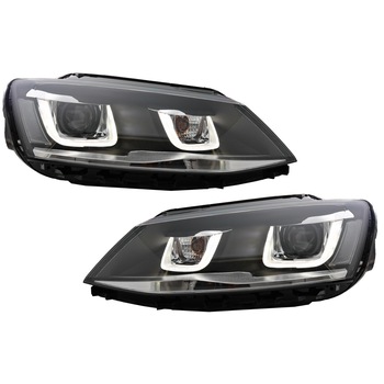 Faruri 3D LED compatibil cu VW Jetta Mk6 VI (2011-2017) GTI U Bi-Xenon Design Faruri 3D LED compatibil cu VW Jetta Mk6 VI (2011-2017) GTI U Bi-Xenon Design