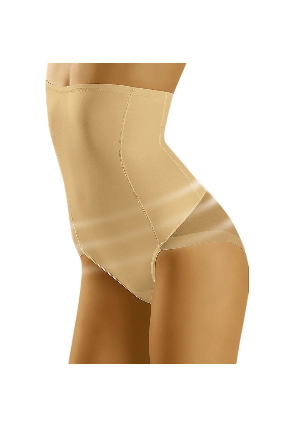 Chilot modelator Linda, crem, cu talie inalta, Crem